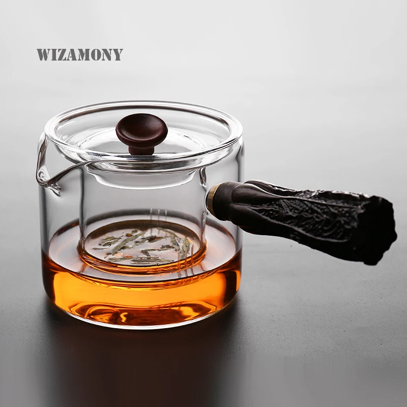 

1PCS WIZAMONY Newest Japanese Customized Glass Multi Function Fair Mug Tea Strainer Tea Boil Pot Teaset Heat Resistant