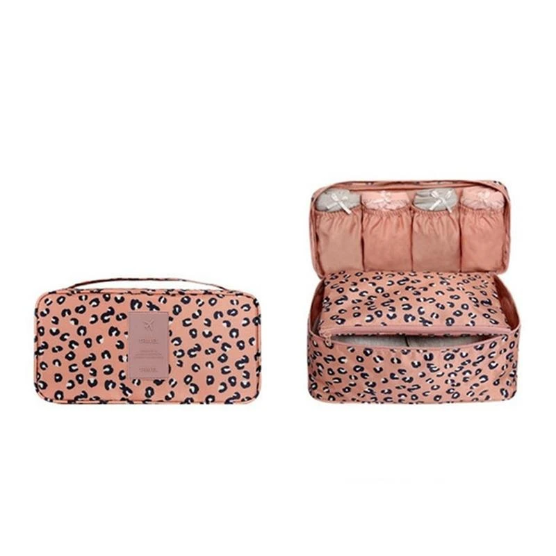Pink Leopard RUPUTIN Новая дорожная сумка для бюстгальтера нижнее белье сумка-Органайзер косметичка для ежедневного Хранения Туалетных принадлежностей женская сумка высокого качества - Цвет: Pink Leopard