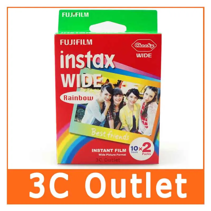 Новый оригинальный для Fujifilm Instax Wide Film Rainbow 20 листов 5 дюймов камеры Fuji Instant фото