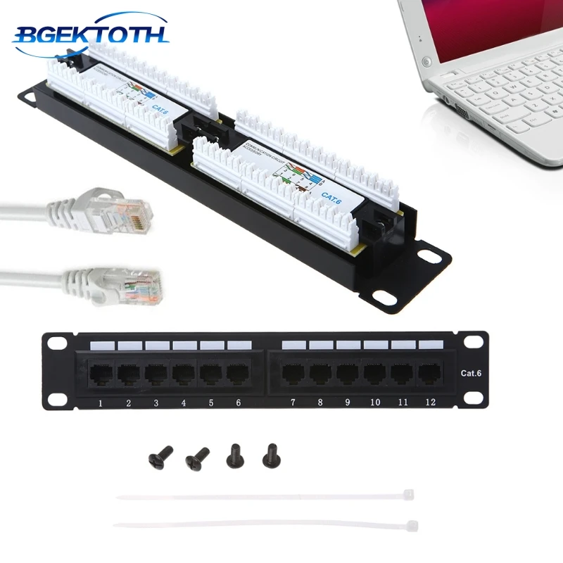 12 Port Network Cable Patch Panel Patch Panel UTP LAN Network Adapter Cable Connector MAR29