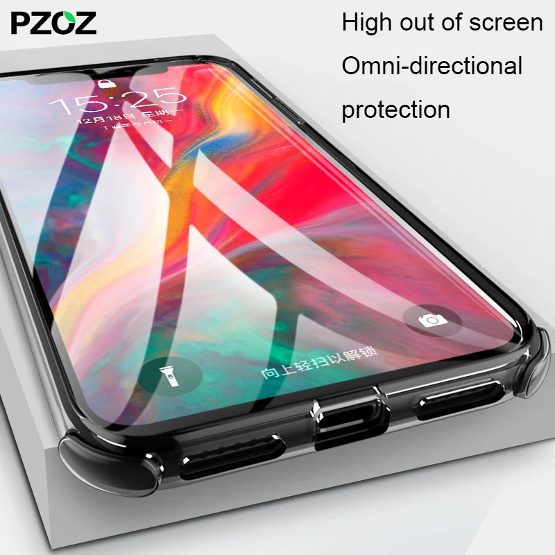 PZOZ For Apple iPhone X Case Cover Bumper 360 Shockproof Accessories Luxury Clear Silicone Housing iPhoneX 10 Phone |