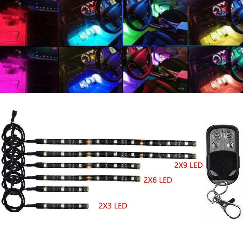 6 шт. автомобильный мотоцикл Chopper рамка Rgb светодиодные фонари беспроводной пульт