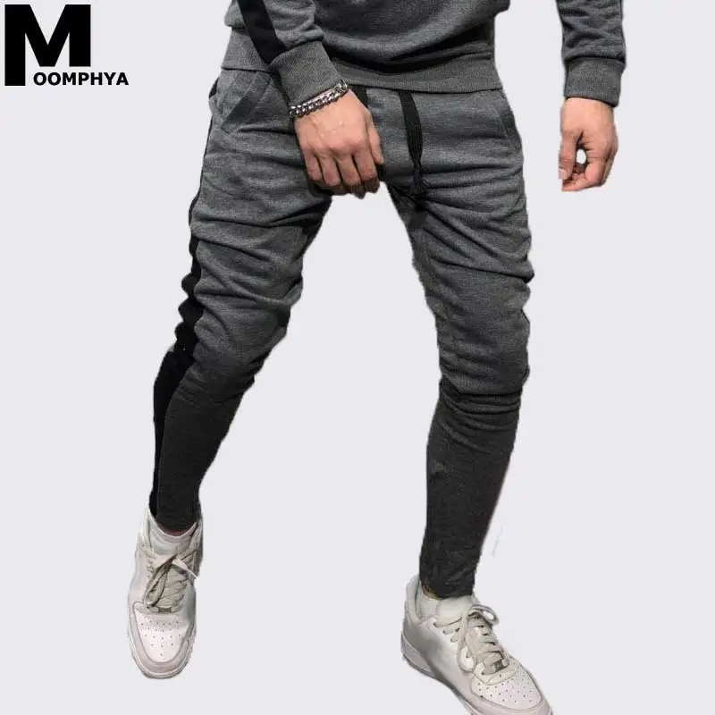 

Moomphya Stylish side stripe pants men Slim men joggers pants Streetwear hip hop sweatpants pantalon homme men pants trousers