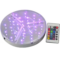 2pieces/ lot 8Inch Plate Round 28 Super Bright LED Vase Base Light for Table Centerpiece Decoration with Remote Controller