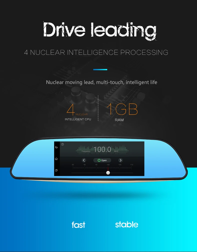 Автомобильный видеорегистратор 3G с 7 дюймовым дисплеем GPS Bluetooth двумя объективами