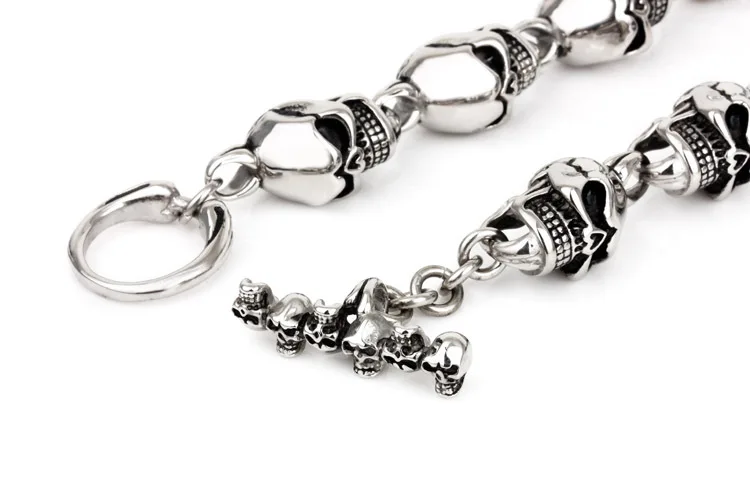 HipHop 316L Stainless Steel Mens Rock Biker Jewelry Huge Titanium Long Skull Skeleton Necklaces Gothic Heavy Punk Necklace | Украшения и