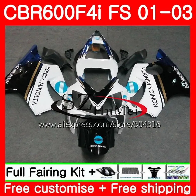

Корпус для HONDA CBR 600 F4i CBR 600F4i CBR600FS 600 FS KONICA blue 48SH5 CBR600 F4i 01 02 03 CBR600F4i 2001 2002 2003 обтекатели