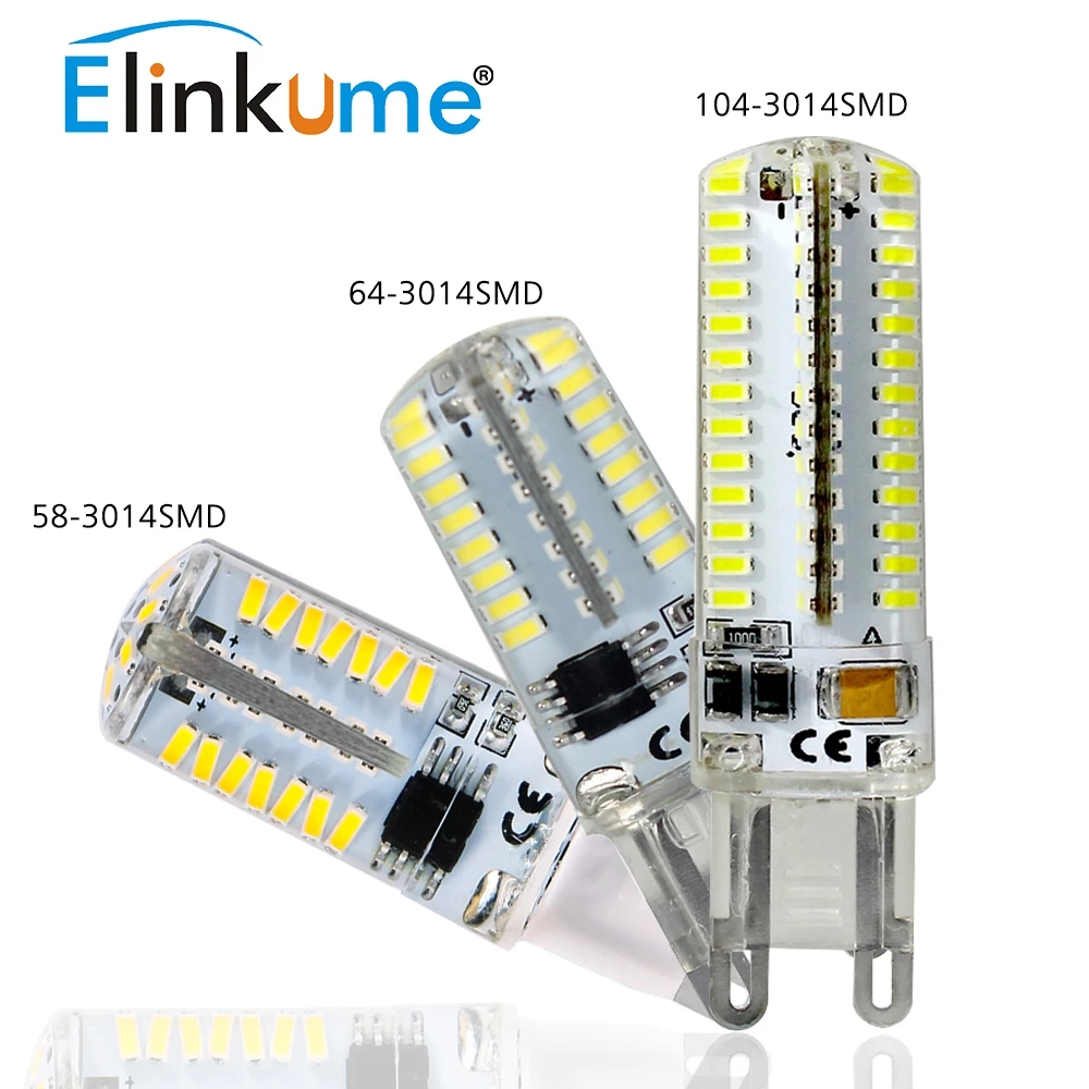 Elinkume G9 светодиодный лампы 2 Вт 3 4 5 мини светодиодная лампа SMD3014 SMD2835