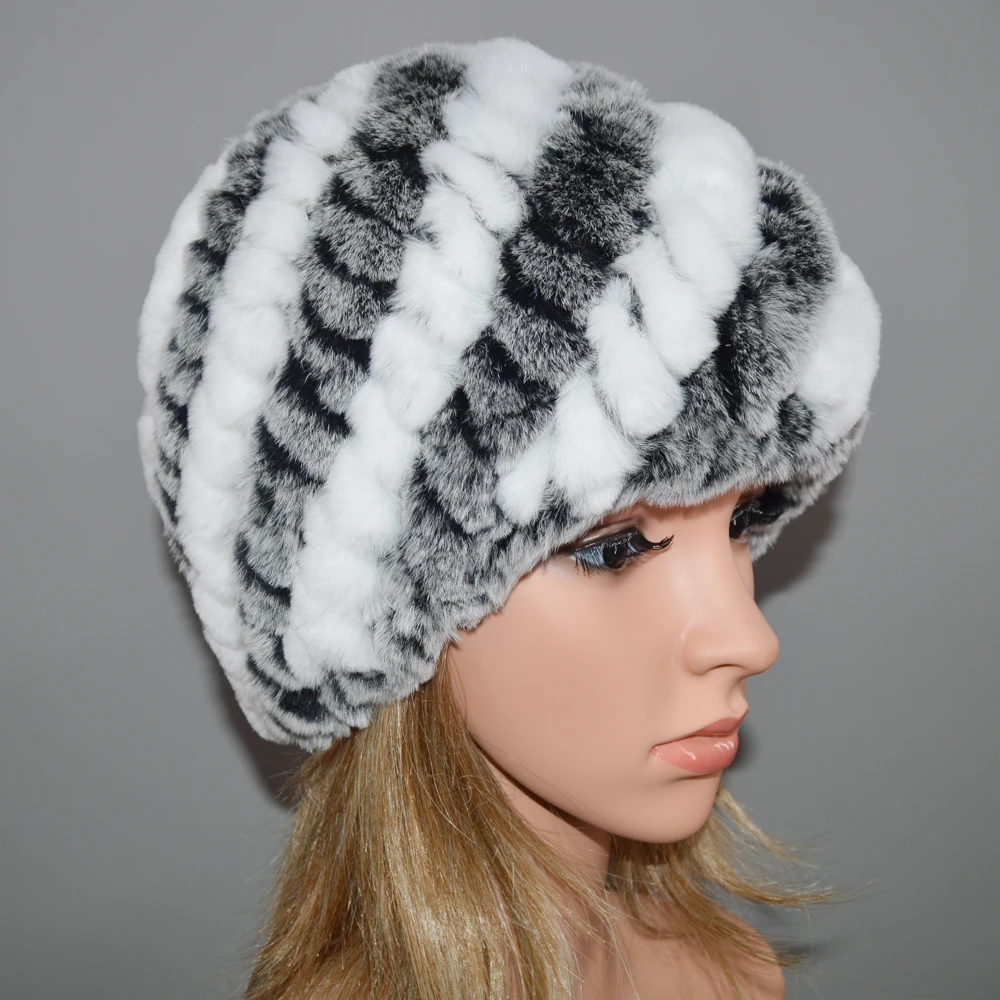 2020 России Новые зимние женские ботинки из натурального меха шапка теплая вязаная