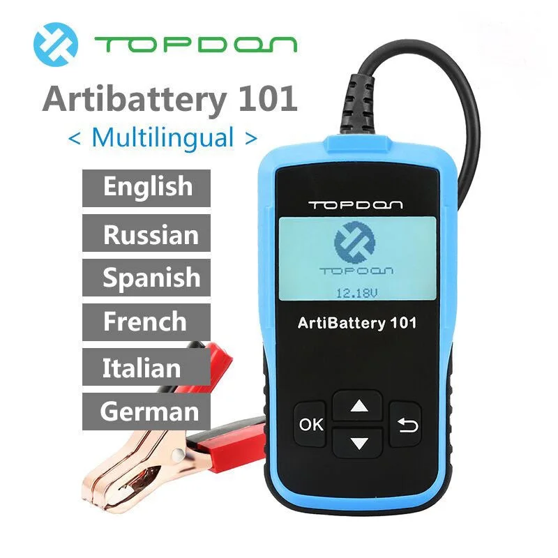 Оригинальная Автомобильная батарея TOPDON AB101 li 101 12 В проверка автомобильной