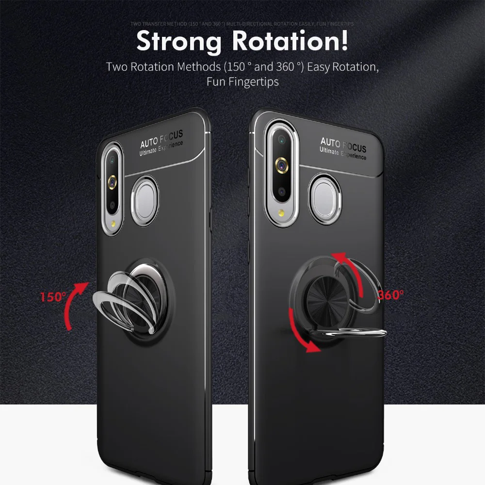 For Samsung Galaxy A8s Case Matte Soft Silicone Back Cover for A9 Pro (2019) Finger Ring |