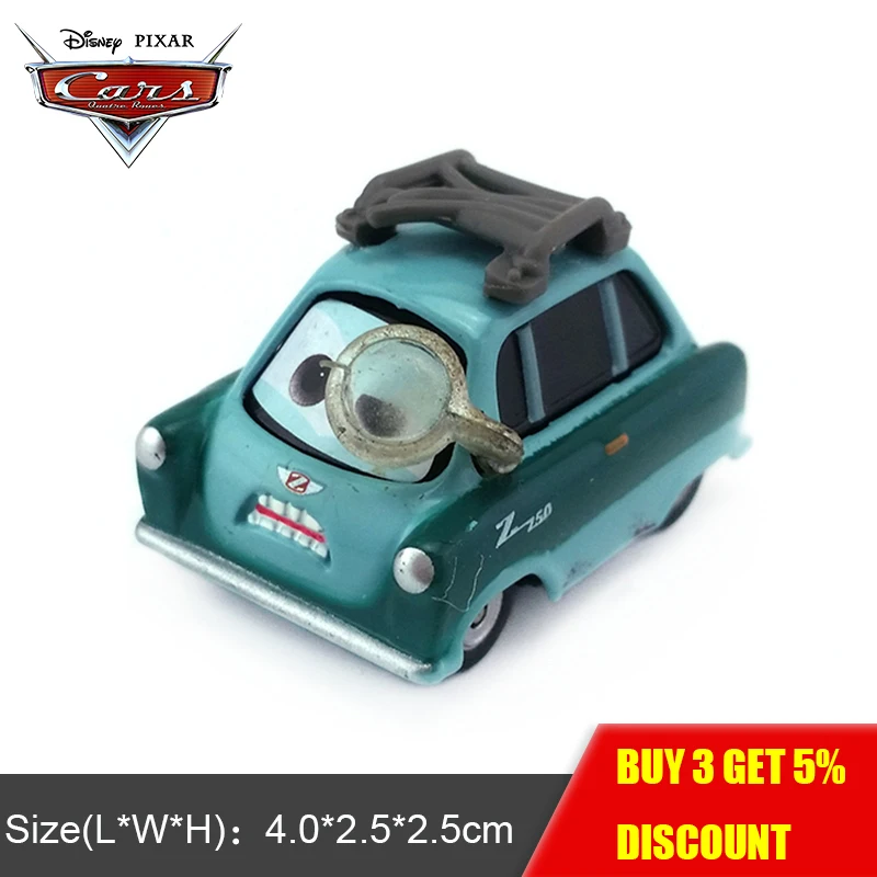 Дисней Pixar Cars 2 преподаватель Z с очками 1:55 металл литой автомобиль развивающие
