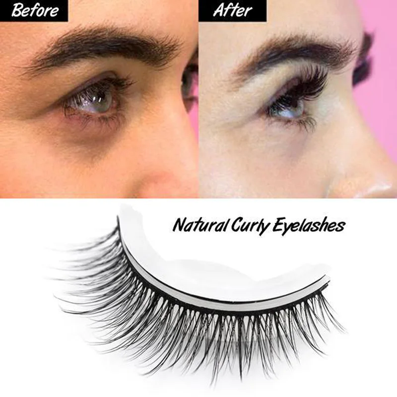3D Mink False Eyelashes Extension Reusable Self-Adhesive Natural Curly Self Adhesive Eye lashes Makeup Tools | Красота и здоровье
