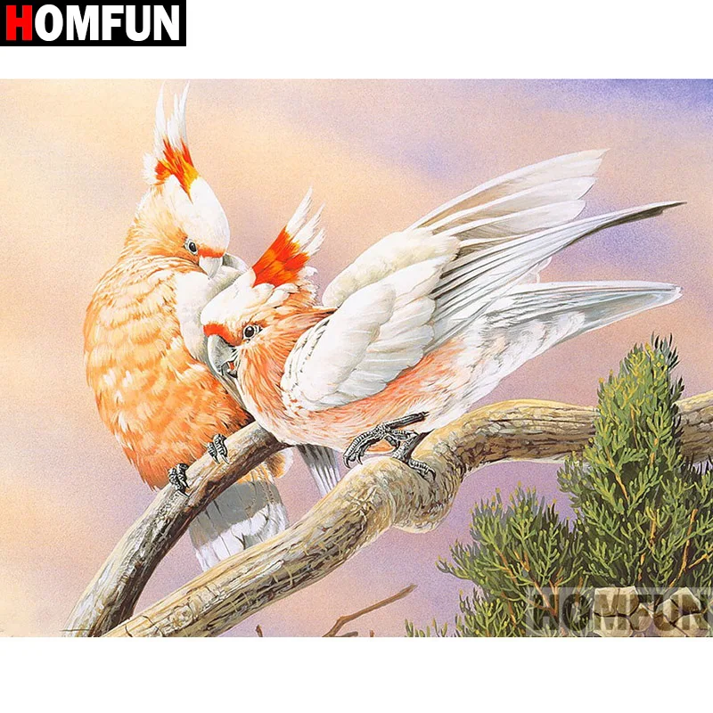 

Алмазная 5D картина HOMFUN «попугай», вышивка крестиком, полная выкладка, квадратная/круглая, для творчества, домашний декор, подарок, A12301