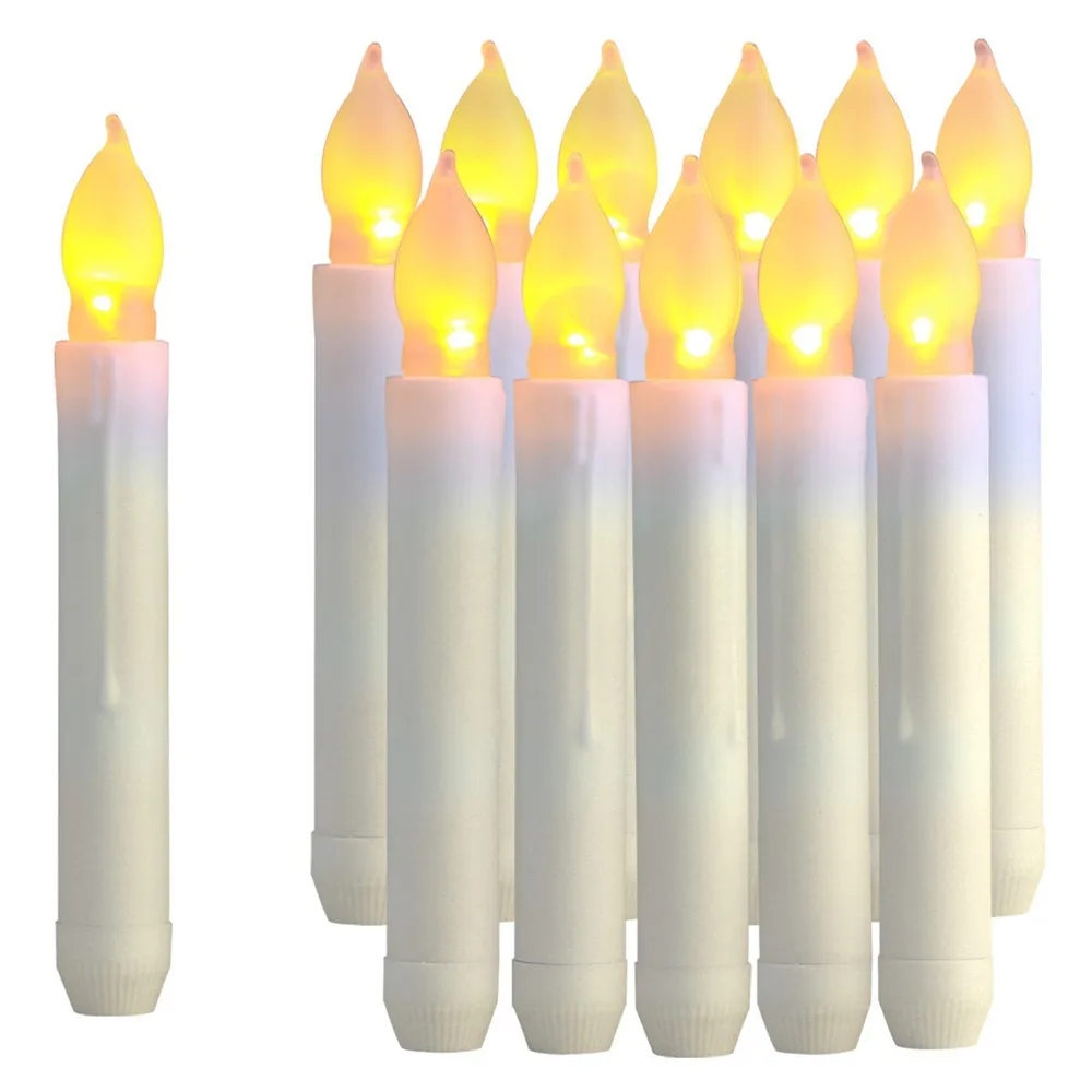 Упаковка из 4 наружных беспламенных конических свечей 16 5 см янтарные