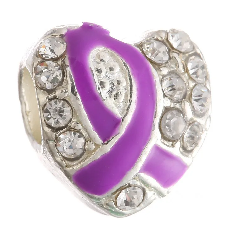 Free shipping! Breast Cancer Awareness Pink Ribbon love ribbon rhinestone beads DIY alloy enamel jewelry accessories wholesale | Украшения