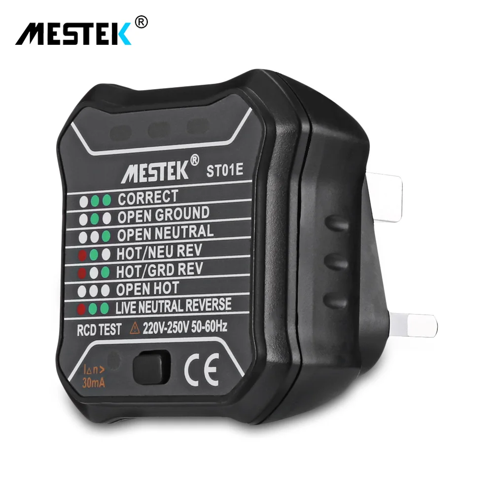 MESTEK ST01E RCD/GFCI розетка электрическая тестер штепсельная вилка Великобритании тест