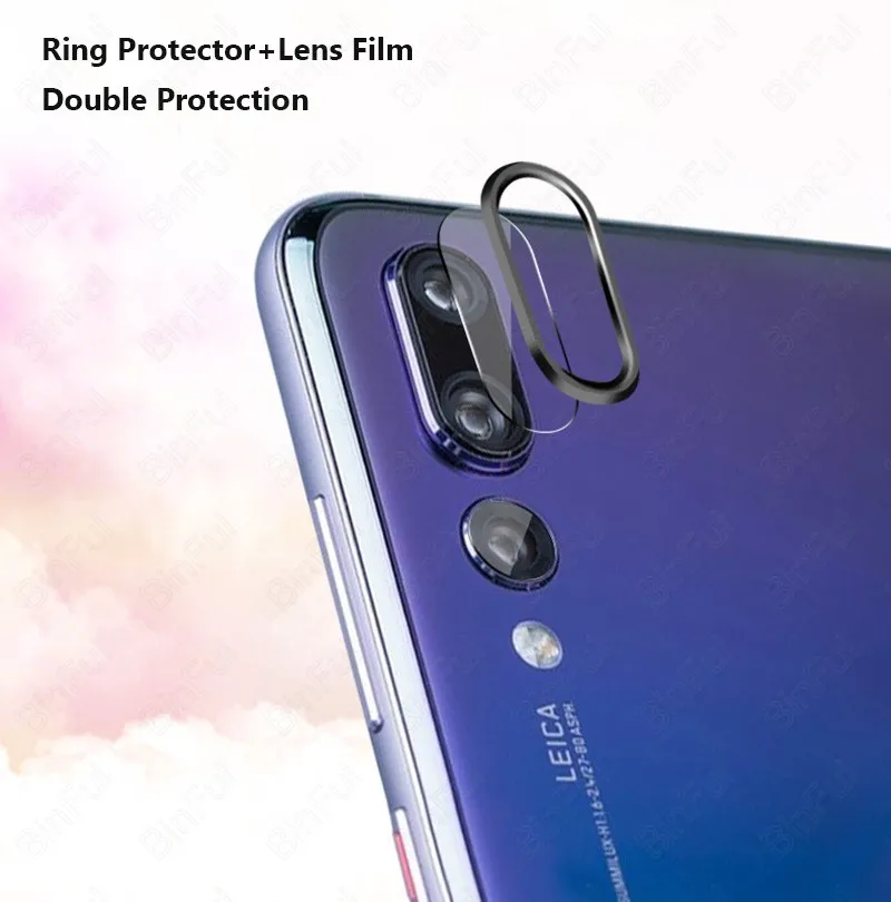 Для huawei P20/Pro, защита объектива камеры, мягкое закаленное стекло, Задняя крышка объектива, защитная пленка, металлическое кольцо, Аксессуары для мобильных телефонов