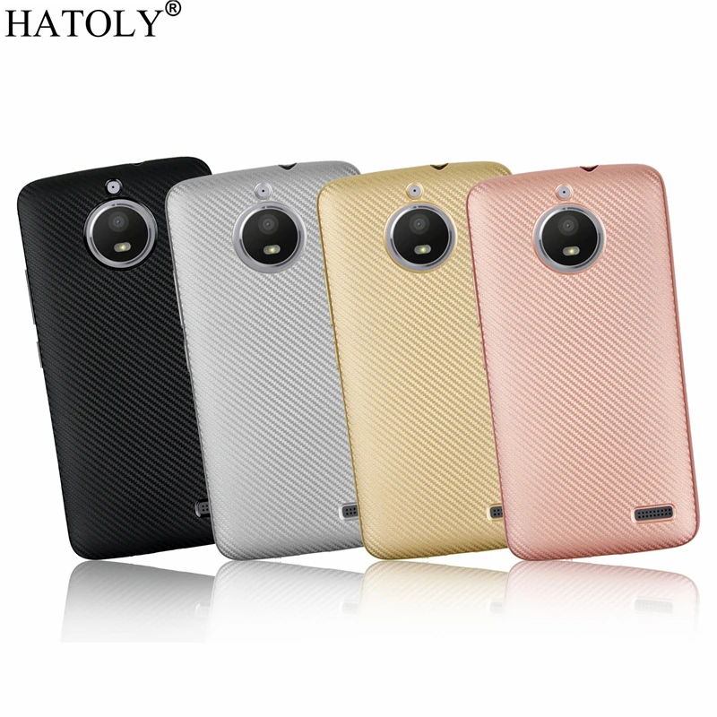 Hatoly для Fundas Motorola Moto E4 чехол ультра-тонкий мягкий ТПУ/углеродное волокно задняя