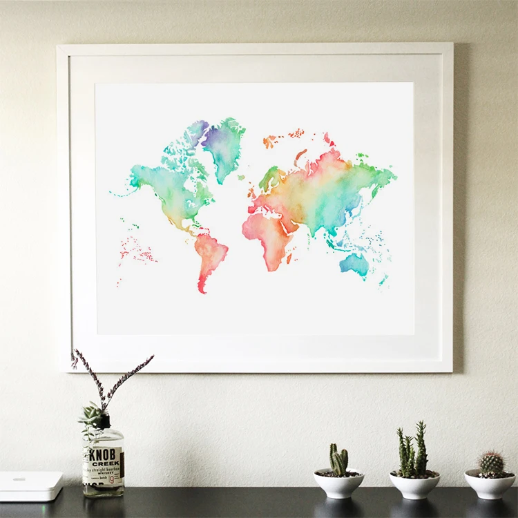 

The World Map Abstract Modern Decorative 40X50CM Painting Watercolor Paintings Minimalist Home Furnishing Jewelry