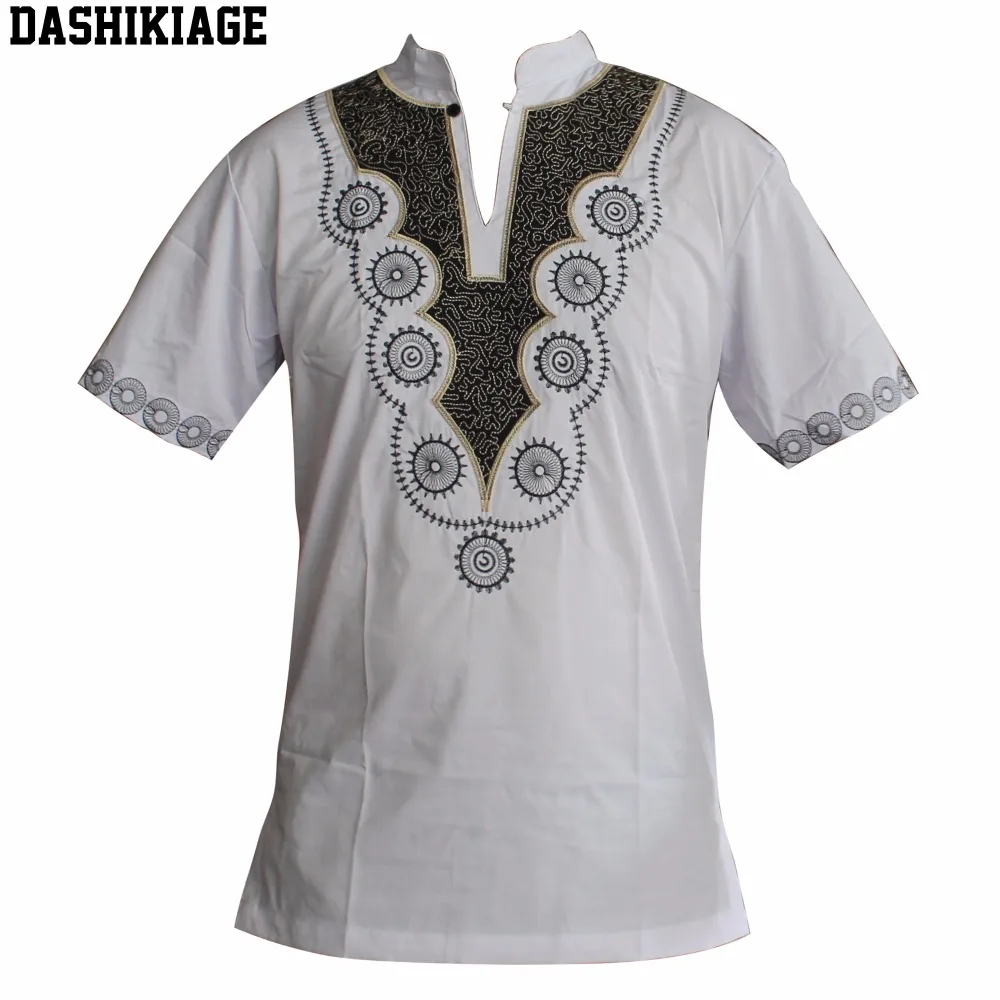

Dashikiage Embroidered Slim African Tribal Ethnic Succunct Hippie Dashiki Top Ankara Man's T-Shirts