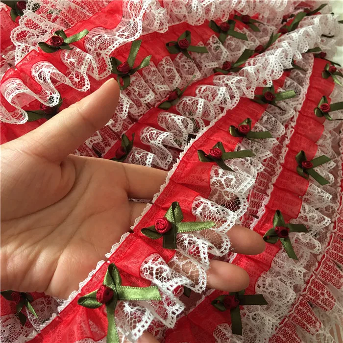 3 ярда/партия маленькая Цветочная кружевная ткань отделка из органзы