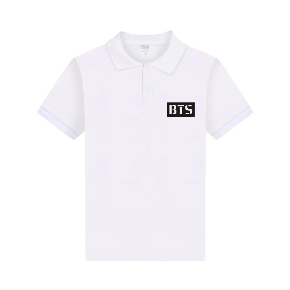 2017 новая мода KPOP Для мужчин Мужские Поло рубашка BTS короткий рукав поло S