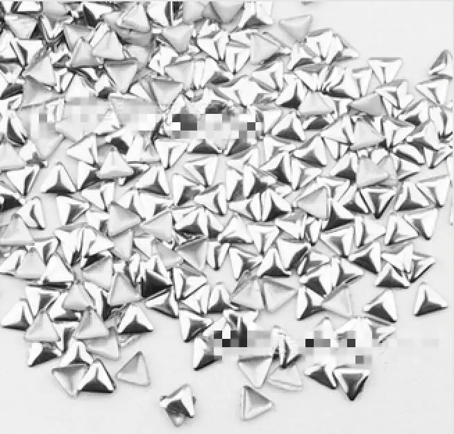 100pc / pack triangular metal Liu nail jewelry gold silver two-color optional 3 mm | Rhinestones &amp Decorations