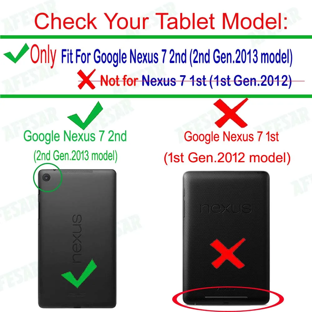Фото Умный кожаный чехол для Nexus 7, Ультратонкий флип-чехол для Asus Google Nexus 7 FHD 2nd (2nd Gen.2013), Магнитный чехол-книжка с функцией автоматического сна №2