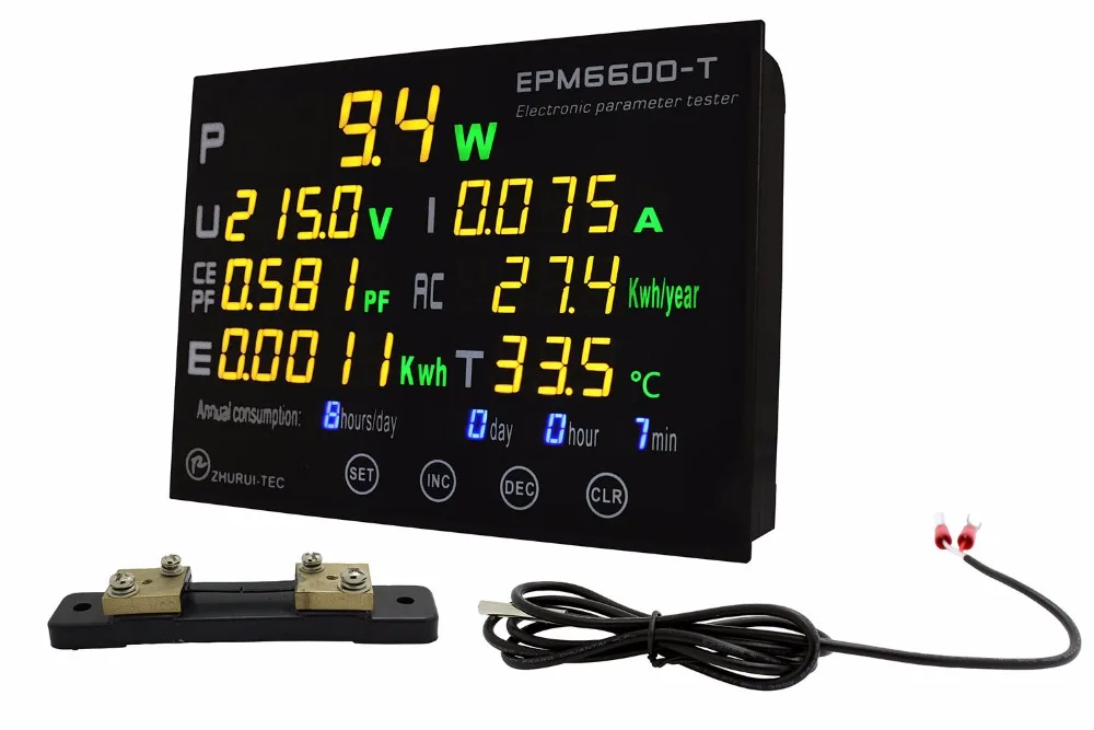 AC EPM6600 T /30A шунт/9 кВт Многофункциональный измеритель мощности монитор/термометр