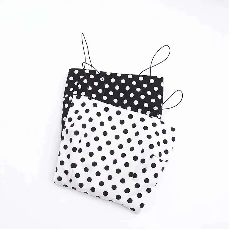 Модное женское платье в горошек пикантное на бретельках облегающие повседневные