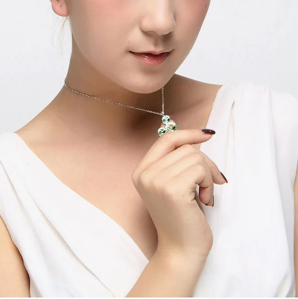 

ANNGILL Genuine 100% Crystals from Swarovski Statement Head Necklace Chain Collar Animal Pendant Fashion New Jewelry Women