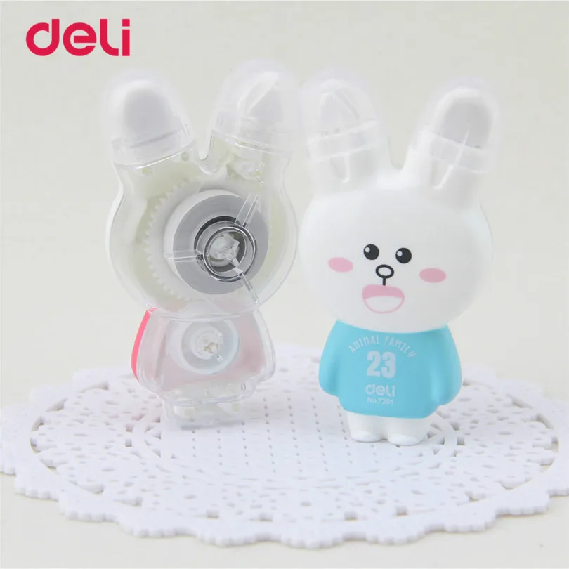 Kawaii канцелярский корректор лента мультфильм кролик коррекция лента фиксируется с двойным ластиком офисные школьные принадлежности коррекция жидкости