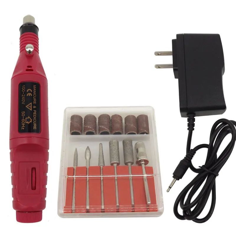 2018 New Nail Drill Set 6bits Professional Electric Manicure Styling Tools Machine Art Pen Pedicure File Shaping Tool | Красота и