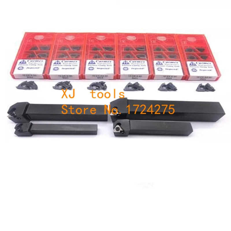 

SER1212H16 SER1616H16 SER2020K16 SER2525M16 16ER AG60 AG55 A60 carbide insert Lathe Cutter External Thread Turning tool Holder