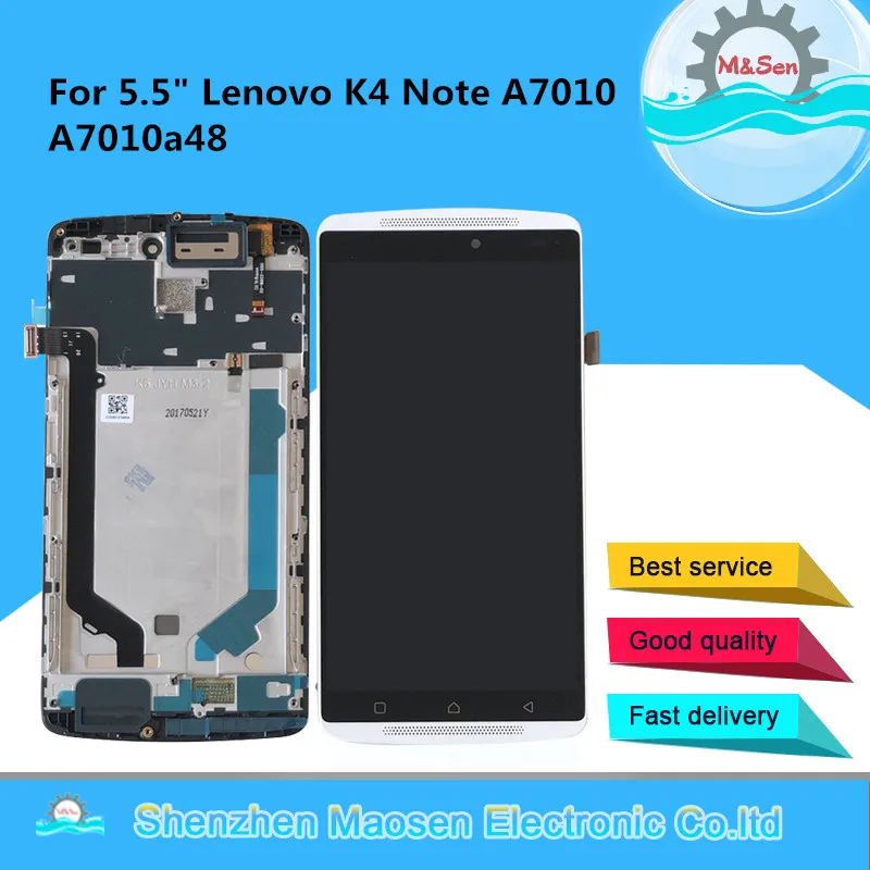 

Оригинальный ЖК-экран M & Sen для Lenovo K4 Note A7010 A7010a48, дисплей с сенсорной панелью, дигитайзер для Vibe X3 Lite K51c78 X3L, ЖК-рамка