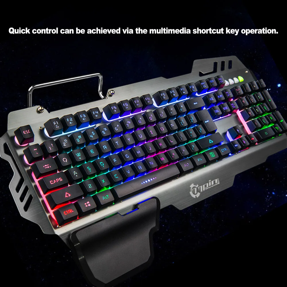 Игровая клавиатура с RGB подсветкой на ощупь для компьютера мобильный телефон