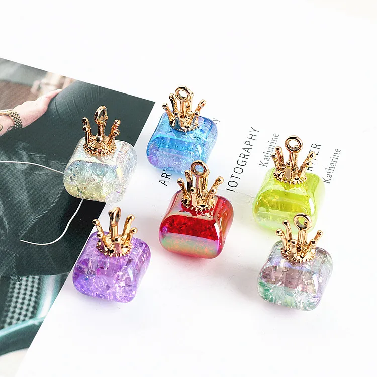 Ritoule Diy handmade jewelry accessories resin temperament crown rectangular earrings pendant making material | Украшения и