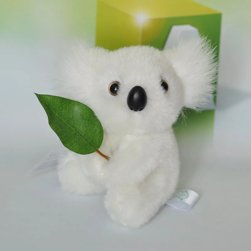 

cute plush koala toy high quality white leaves koala doll gift about 14cm