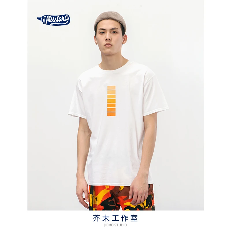 INFLATION Brand Clothing Mens Tracksuit Cotton T shirt Hip Hop Short Sleeve T-shirt Men O-neck Streetwear Tee 8119S | Мужская одежда