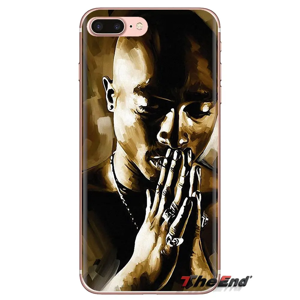 For Samsung Galaxy S3 S4 S5 Mini S6 S7 Edge S8 S9 S10 Plus Note 3 4 5 8 9 2Pac Tupac Amaru Shakur Art TPU Transparent Skin Cover |