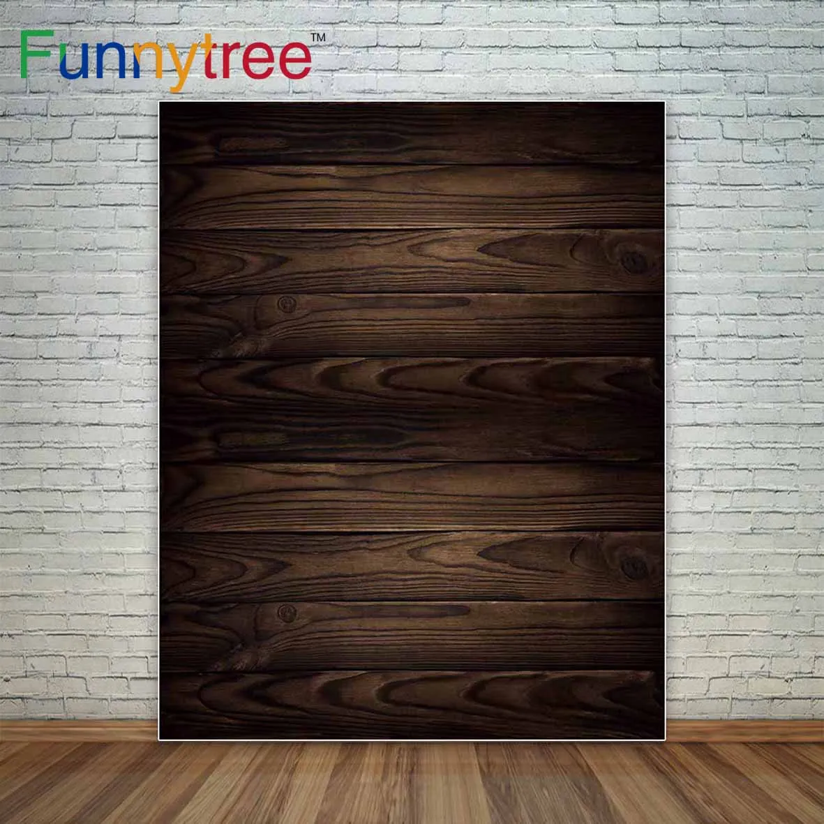 Виниловый фон Funnytree для фотосъемки с изображением темного Потертого деревянного