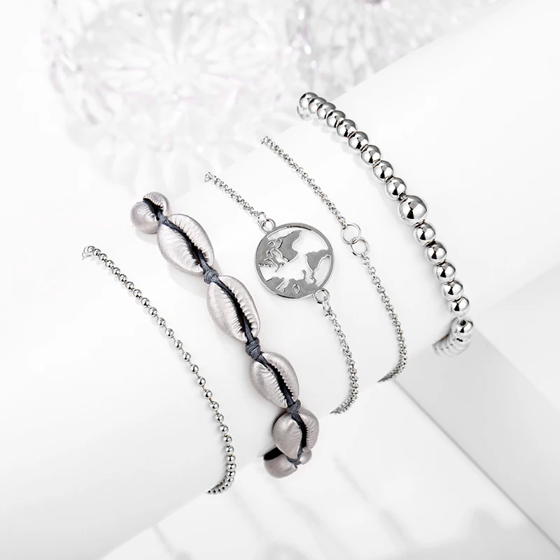 Богемный сплав Ретро Модный чехол 8 слов карта браслет цепочка с бусинами набор