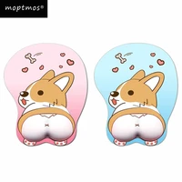 anime 3d mouse pad ergonomic soft silicon gel gaming mousepad with wrist support corgi dog mouse pad mat for girls