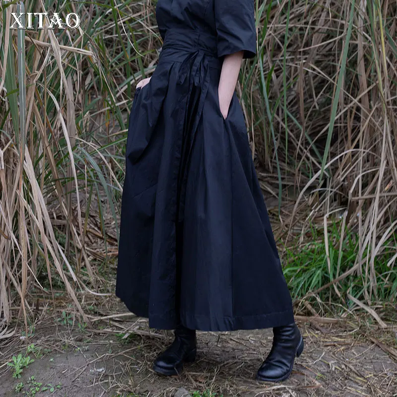 [XITAO] Korea Fashion New Women 2019 Spring Summer A-line Loose Skirt Female Solid Color Casual Ankle-length WBB2554 | Женская одежда