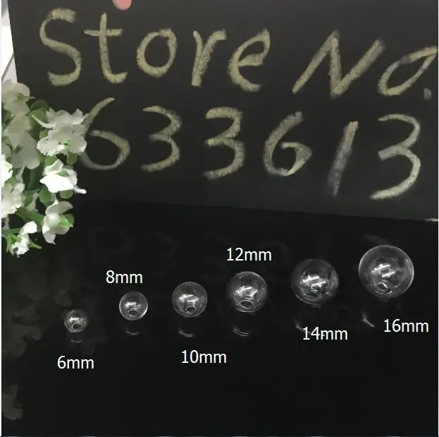 100pcs 6/8/10/12/14/16/18/20/25mm clear Glass Cover Bulb Ball DIY orbs Vial Bottle round ball you can choose size | Украшения и