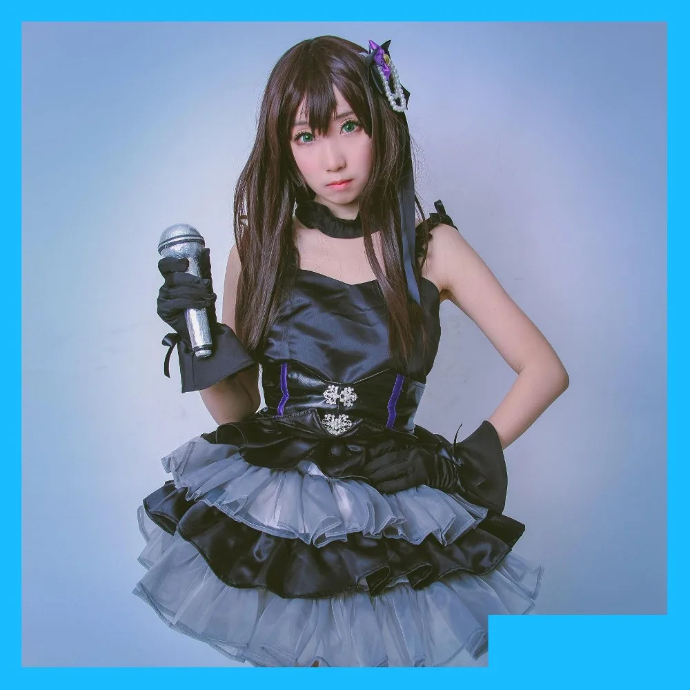 [Сток] аниме THE IDOLM@ STER Золушка мастер рисунок Rin сатин PU Готическая Лолита платье SJ S-XL Новинка