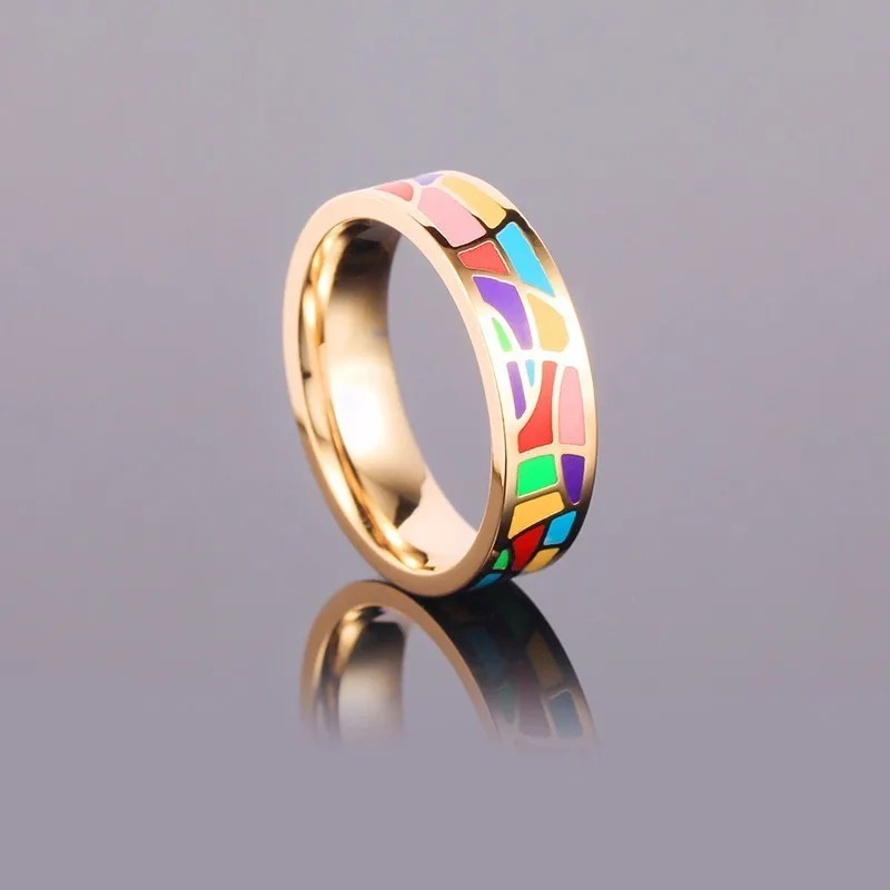 R & X для женщин влюбленных Кольцо ювелирные украшения Fine вечерние Y Bijoux Femme эмаль