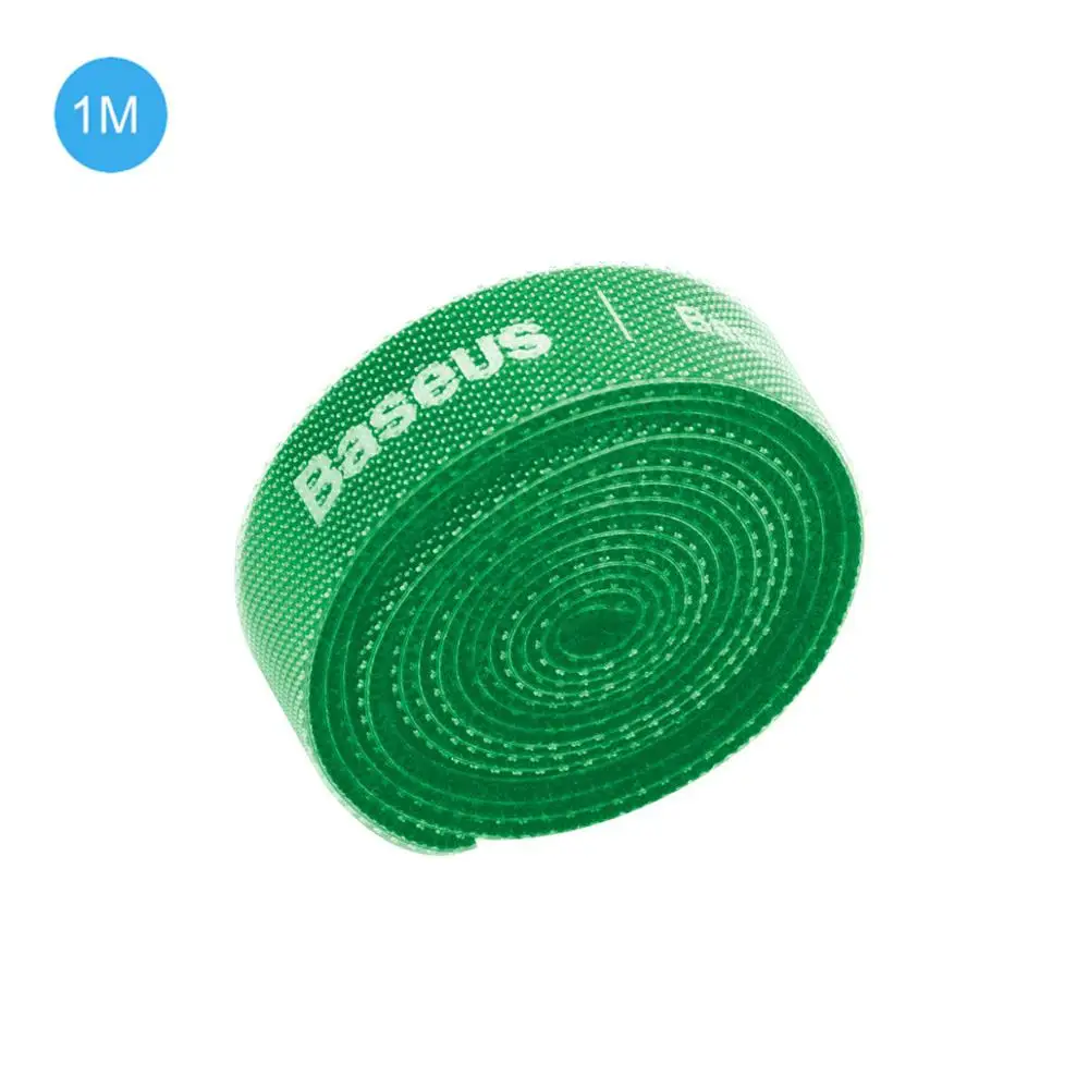 1m GREEN Baseus Кабельный организатор USB устройства для сматывания шнуров для iPhone Lightning/Micro Usb/type c длина кабельный зажим офисный Рабочий стол управление - Цвет: 1m GREEN
