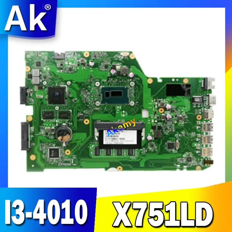 AK X751LD материнская плата I3-4010 GT820 DDR3 ForFor Asus R752L X751L X751LN Материнская ноутбука |